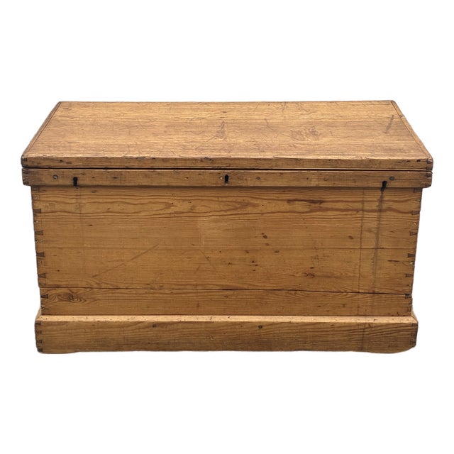 English Pine Trunk or Blanket Chest For Sale