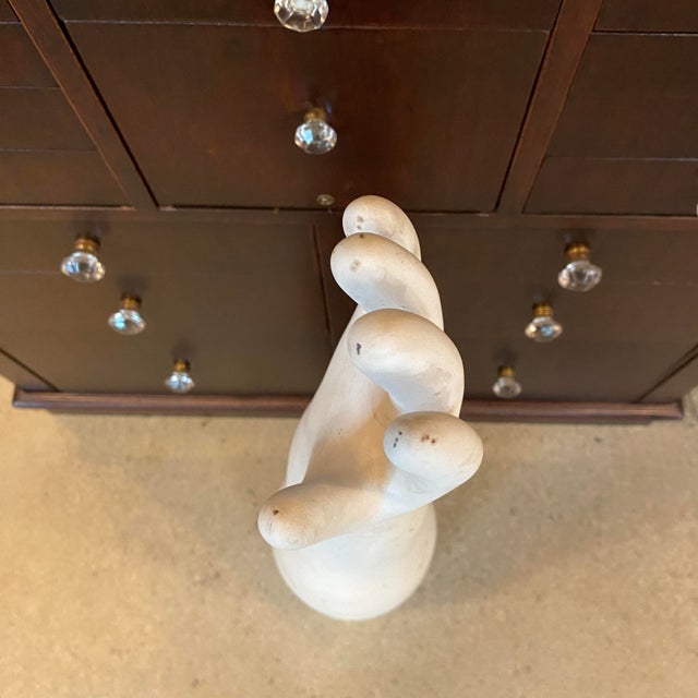 White Mid 20th Century Exceptionally Tall Industrial Porcelain Glove Mold Form For Sale - Image 8 of 9