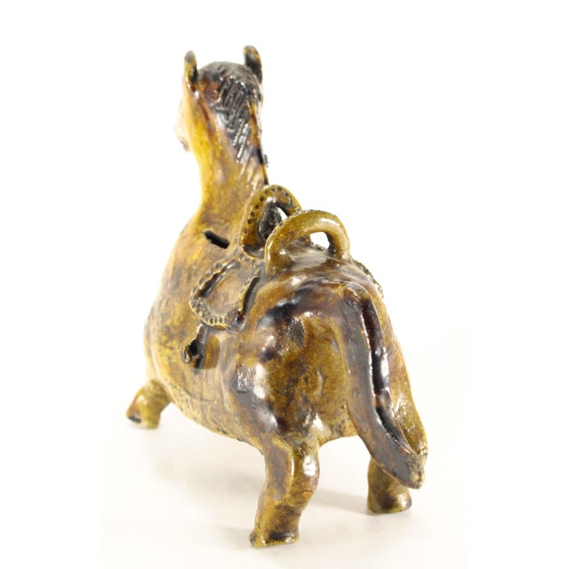 Brown Mid 20th C. Earthenware Ceramic Horse Coin Bank, Mexican Barrio De La Luz For Sale - Image 8 of 18