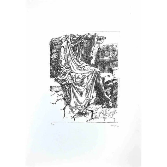 Personnage sans Tête is an original black and white etching on paper, realized by the artist Antoine Mayo , art name of...