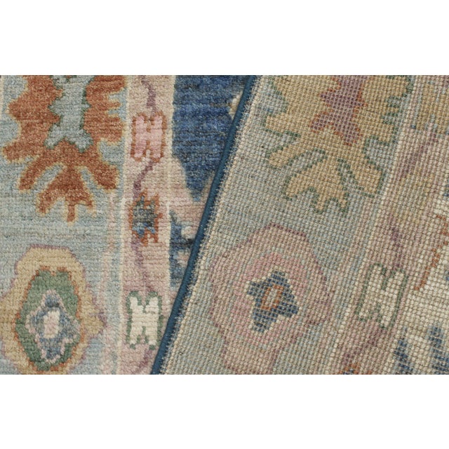 Textile Boho Chic Oushak Gardiner Blue/Beige Wool Rug Runner - 2'8'' X 18'11'' For Sale - Image 7 of 8