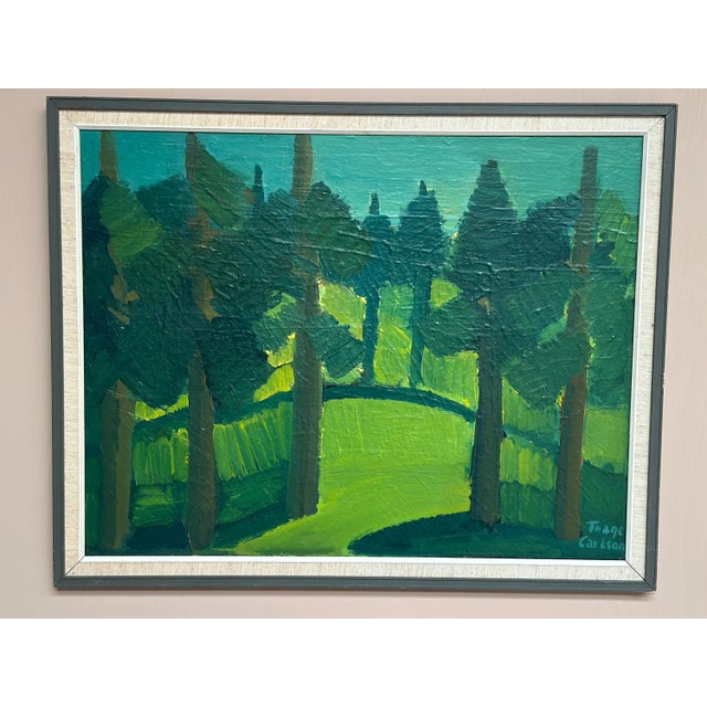 Thage Carlson, Forest , 1960s, Oil on Panel, Framed For Sale - Image 15 of 18