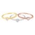 Diamond heart shaped stackable ring set. Each ring features a central round diamond miracle set in a yellow, white, or...