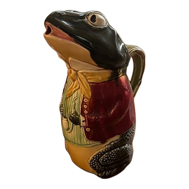 Majolica Frog Pitcher For Sale