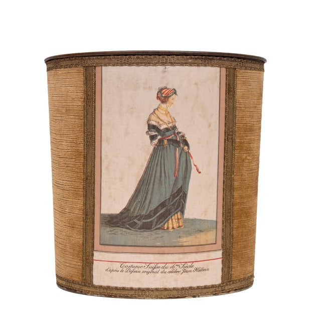 Brown Velvet Paper Basket Jean Holbein, France, 1950s For Sale - Image 11 of 11