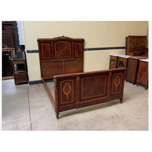 Antique Bed in Rosewood, 1890s For Sale - Image 5 of 11