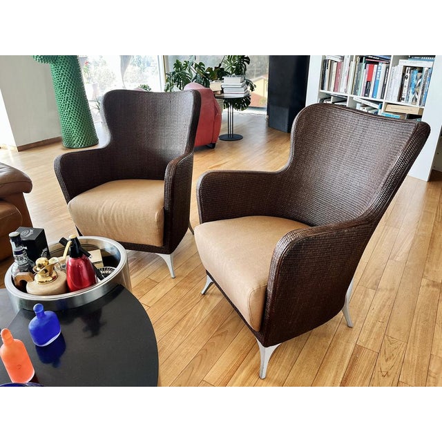 Vintage Rattan Chairs by Pierantonio Bonacina, Italy, 1990s, Set of 2 For Sale - Image 10 of 11