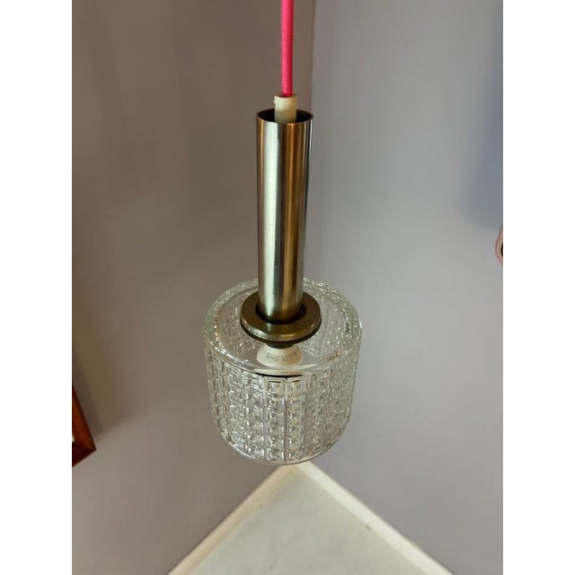 Hanging Lamp in Glass & Chrome For Sale - Image 9 of 11