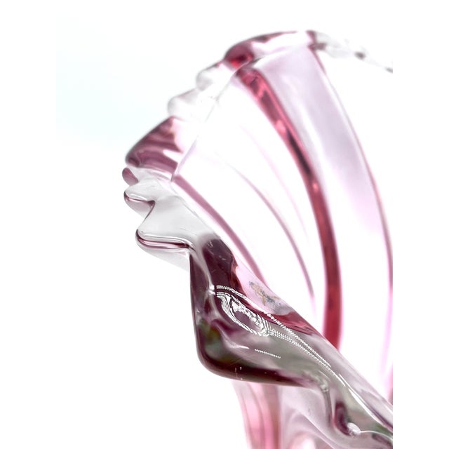 Cranberry Clear Glass Vase by Josef Hospodka, 1960s For Sale - Image 9 of 18
