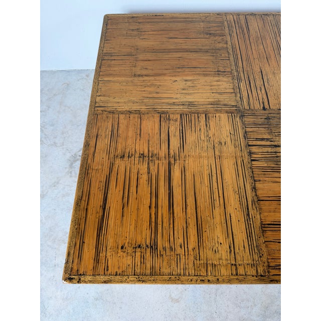 Brown 1980s Postmodern Parsons-Style Checkered Wood Coffee Table For Sale - Image 8 of 12