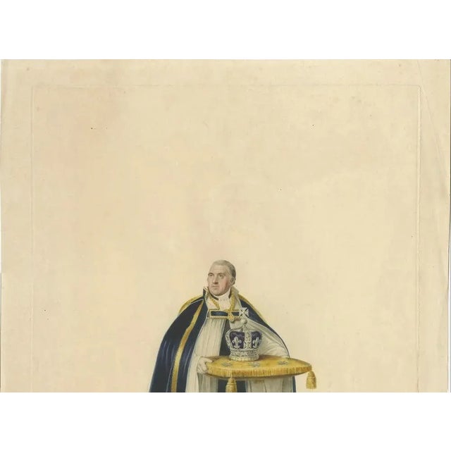 Sir George Naylor, Dean of Westminster Bringing the Crown Coronation of George IV, 1824, Engraving on Paper For Sale - Image 3 of 10