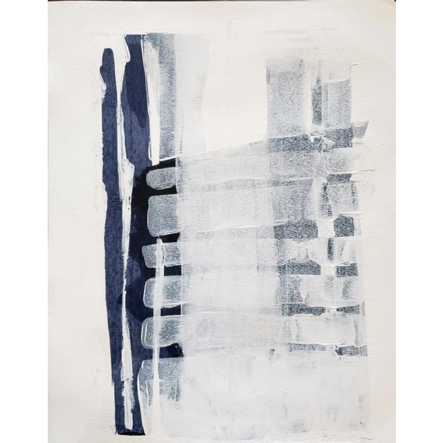 Independence Paintings Set (2) 01-02 11*14 Original Abstract Modern by Carrie Bergey - Grey Blue White Art For Sale In San Francisco - Image 6 of 6