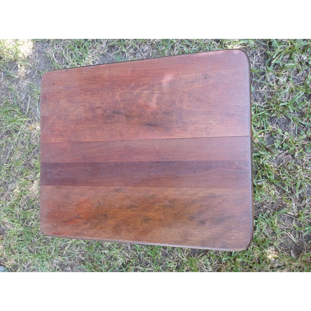 Mid 20th Century Pair Carl Forslund Cherry Lyre Tables For Sale In Houston - Image 6 of 9