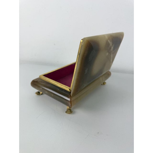 Gemstone Onyx Jewelry Box, Italy, 1950s For Sale - Image 7 of 9
