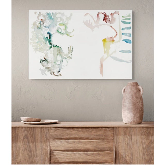 Paper "Showing Shade", 2009. Contemporary, Abstract Expressionism. Watercolor on Paper by Joe Ginsberg. Jade Green With Accents of Rose, Gray and Yellow. For Sale - Image 7 of 7