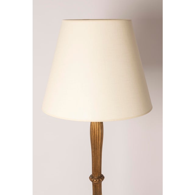 French Gilt Wooden Floor Lamp in the Style of Paul Follot, 1940 For Sale - Image 6 of 11
