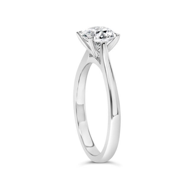 14K White Gold 1.0 Cttw Round Lab Grown Diamond Eagle Claw 4-Prong Set Solitaire Engagement Ring (F-G Color, VS2-SI1 Clarity) - Ring Size 5 For Sale - Image 4 of 7