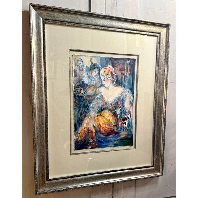 This serigraph print is titled "Serenade" by Israeli-Irish artist Sevitt Francis. The print is signed and number 33/400....