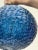 1960s Art Glass Pendant Light : Vintage Mid-Century Cut Blue Glass Stacked Globe-Shaped Round “Blue Moon” Pendant Light Fixture. Mid Century Vibe For Sale - Image 5 of 11