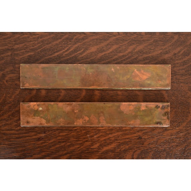Tiffany Studios New York Zodiac Bronze Blotter Ends With Leather Desk Blotter For Sale - Image 10 of 13