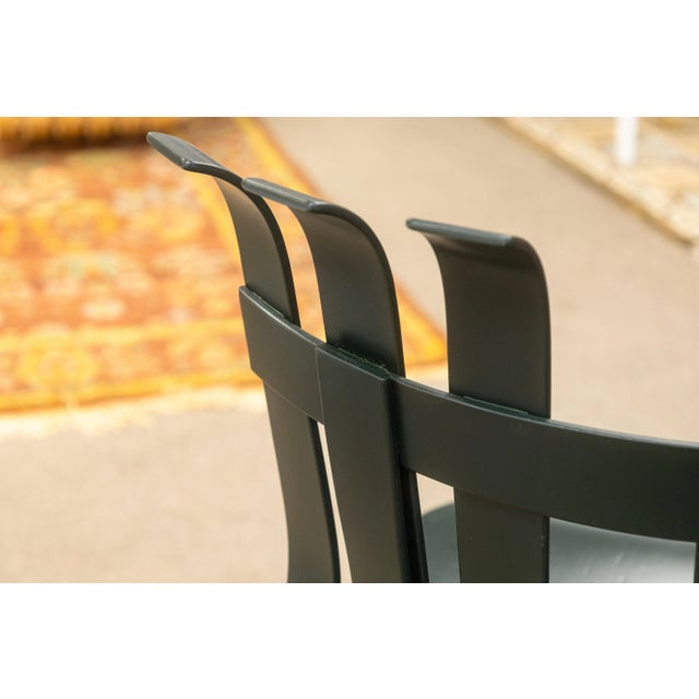 Knoll Vintage 1993 Frank Gehry X Knoll Dark Green Hat Trick Maple Bentwood Side Chair For Sale - Image 4 of 11