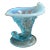 Small Vintage Blue and Opalescent Hobnail Glass Cornucopia Horn For Sale