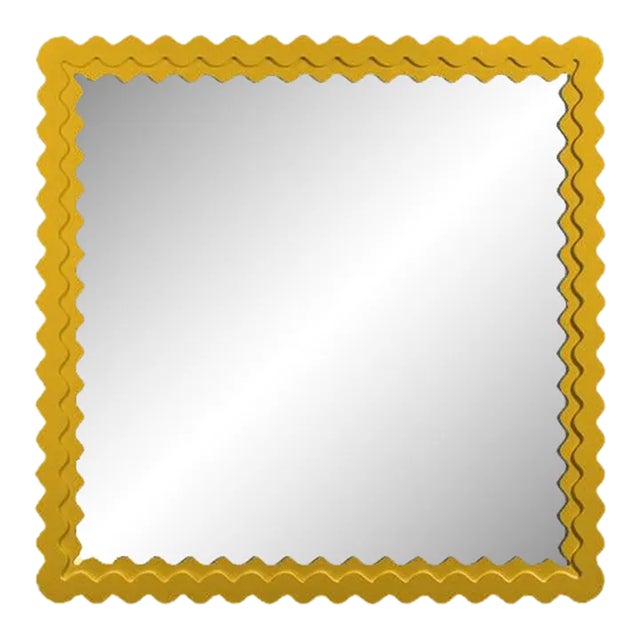 Fleur Home Carnival Chaos Square Mirror in Gold Leaf, 48x48 For Sale