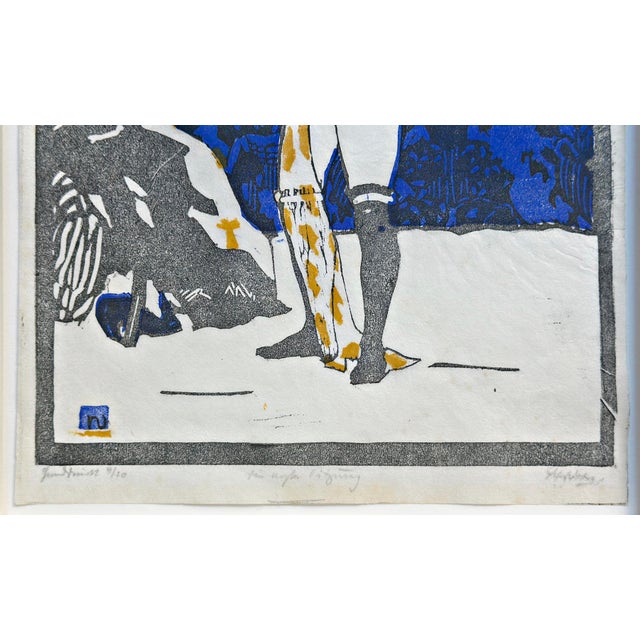 Evarist Adam Weber, Nude, The First Session, 1910, Color Woodcut For Sale - Image 3 of 6