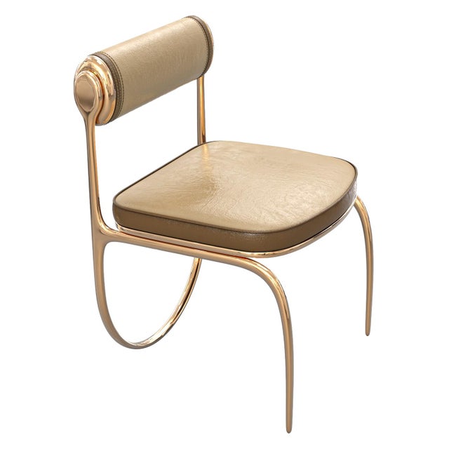 "La Grande Aquila" Chair, With Bronze and Tailor Made Leather For Sale - Image 4 of 7