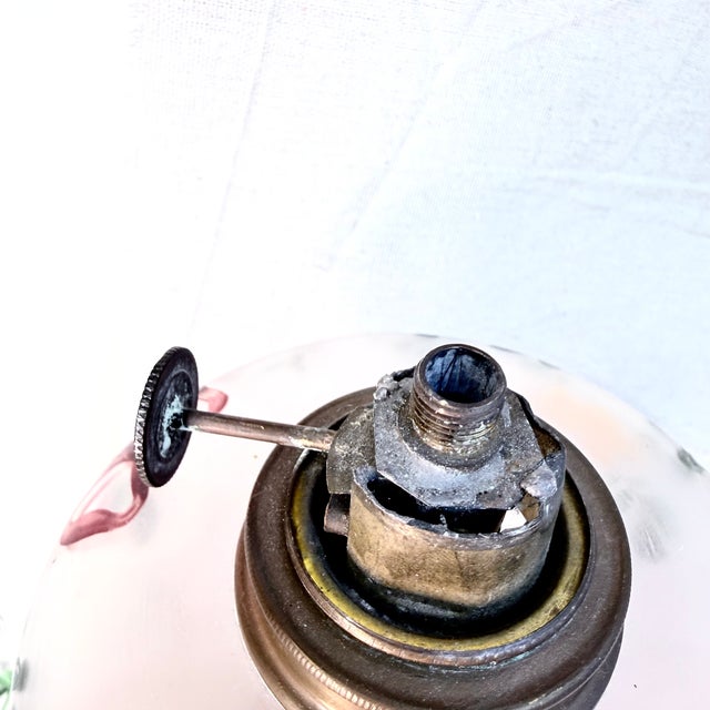 Hand-Painted Oil Lamp with Ribbons, 1970s For Sale - Image 3 of 14