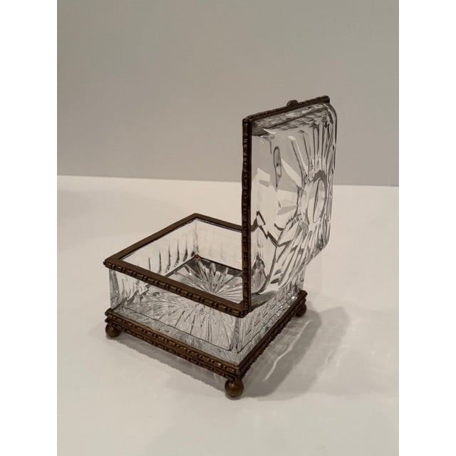 French Baccarat Style Cut Crystal Box For Sale - Image 3 of 9