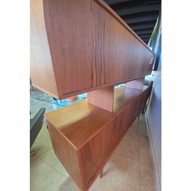 MidCentury Modern Teak 2 Piece Credenza W/Hitch by Lovig Design For Sale In Miami - Image 6 of 10