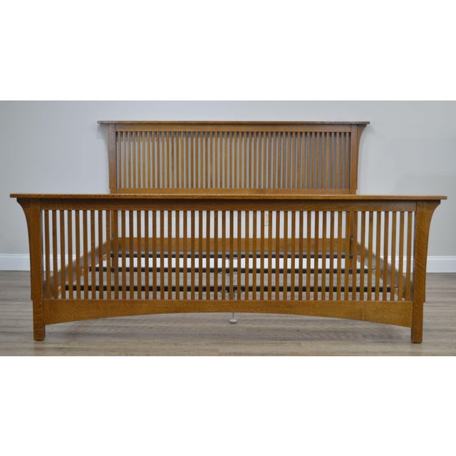 Stickley Mission Collection Oak King Size Spindle Bed Chairish