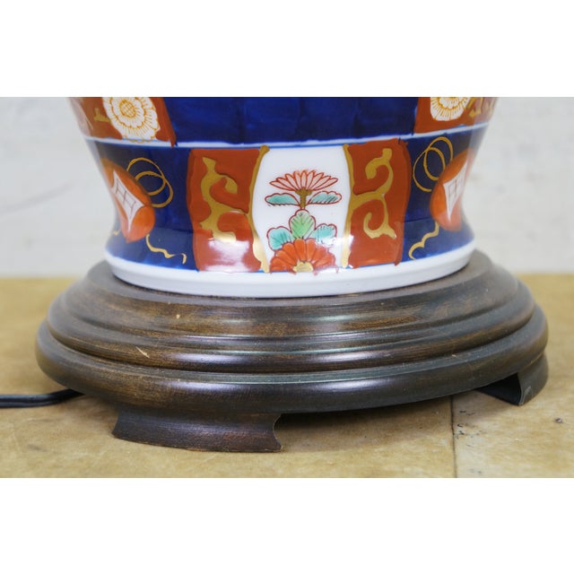 Late 20th Century Frederick Cooper Japanese Imari Porcelain Mantel Vase Urn Table Lamp 34" For Sale - Image 10 of 17