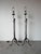 1980s Vintage Hand-Forged Iron French Gothic & Spanish Revival Adjustable Tripod Floor Lamps – A Pair For Sale - Image 5 of 13