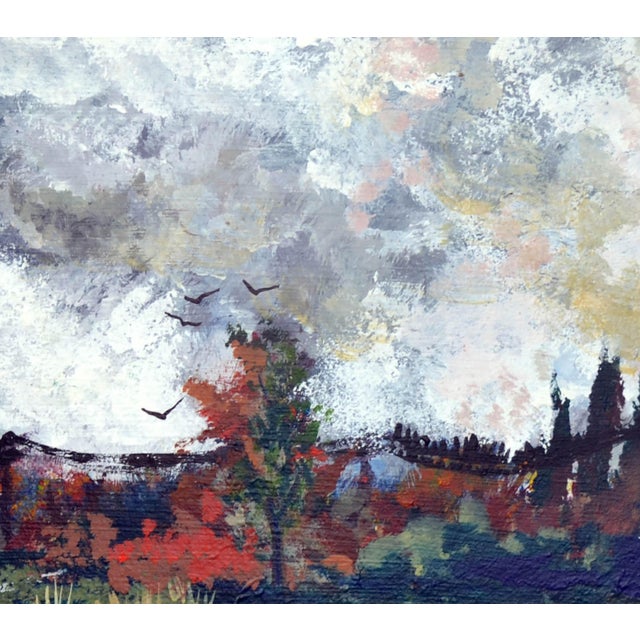 1980s Vintage Landscape -- Blooming Wildflower Field by Connie Jean Fielding For Sale - Image 5 of 9