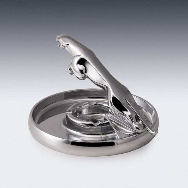 Vintage Chrome Plated Jaguar Dealership Ashtray, 1960 For Sale - Image 4 of 15