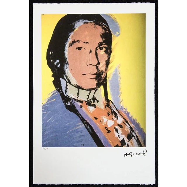 Andy Warhol "The American Indian" lithograph in colors on Arches paper, Georges Israel Editeur, sheet size 38,5 x 57 cm,...