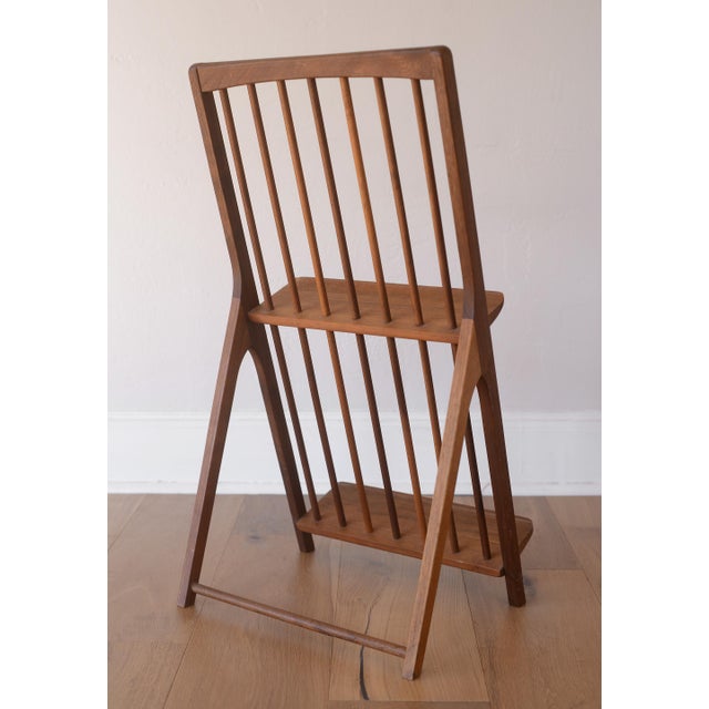 Mid-Century Modern Mid Century Danish Modern Walnut 2-Tier Magazine Rack For Sale - Image 3 of 10