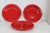 Modern Primula Decorata a Mano Red Ceramic Plates Set of Three Made in Italy 4726b For Sale - Image 3 of 12