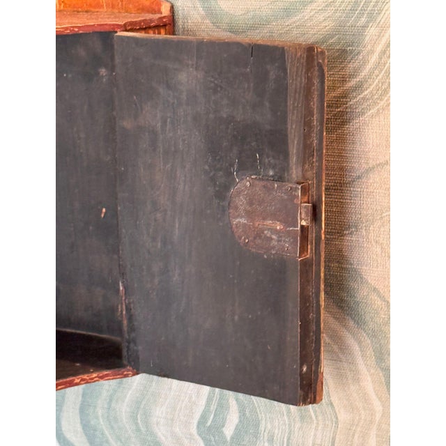 19th Century English Painted Hanging Corner Cupboard With Floral Decoration For Sale - Image 9 of 10