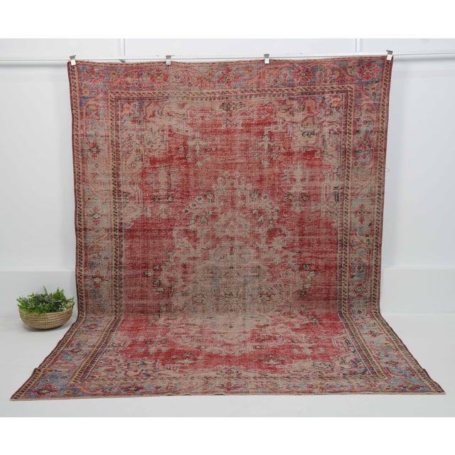 Vintage Hand-Knotted area rug is a semi-antique vintage area rug. The '70s Eastern region of Anatolian's unique rug is...