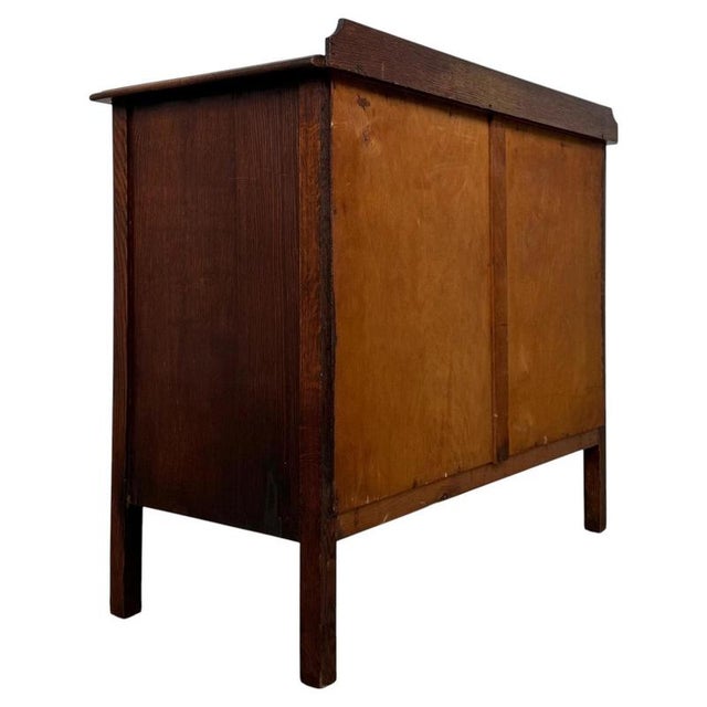 Antique Early 20th Century English Edwardian Oak Chest of Drawers For Sale - Image 9 of 12