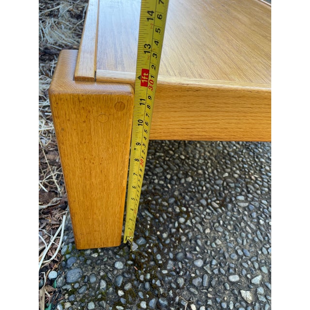 Wood 1970s Late Modern Japanese Style Low Oak Coffee Table in the Style of Tage Poulsen For Sale - Image 7 of 9