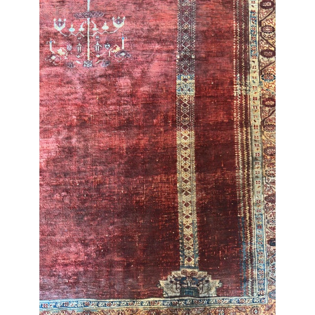 Wonderfully vibrant color on this approximately 150-year-old (!) Heriz silk rug from northeast Persia. A few light tears...