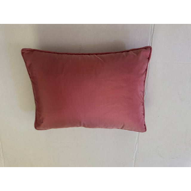 Silk Taffeta European Square in Rose With Coordinating Smaller Pillow For Sale - Image 4 of 7