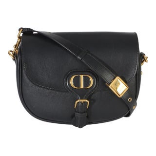 Black Box Calfskin Medium Bobby Flap Bag For Sale
