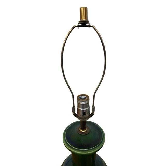 1960s 1960s Mid-Century Modern Royal Haeger Green/Blue Drip Lamps - Set of 2 - Working! For Sale - Image 5 of 7