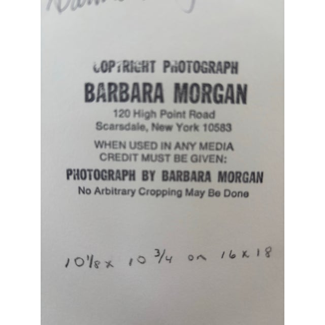 Barbara Morgan Signed Original Silver Gelatin Photograph “Louise Kloepper Statement of Dissent 1938” With Provenance Mounted on Board For Sale - Image 11 of 12