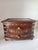 This vintage Italian Burl Wood Jewelry Casket with Brass Inlay, working lock & key, velvet-lined interior, bow-front...